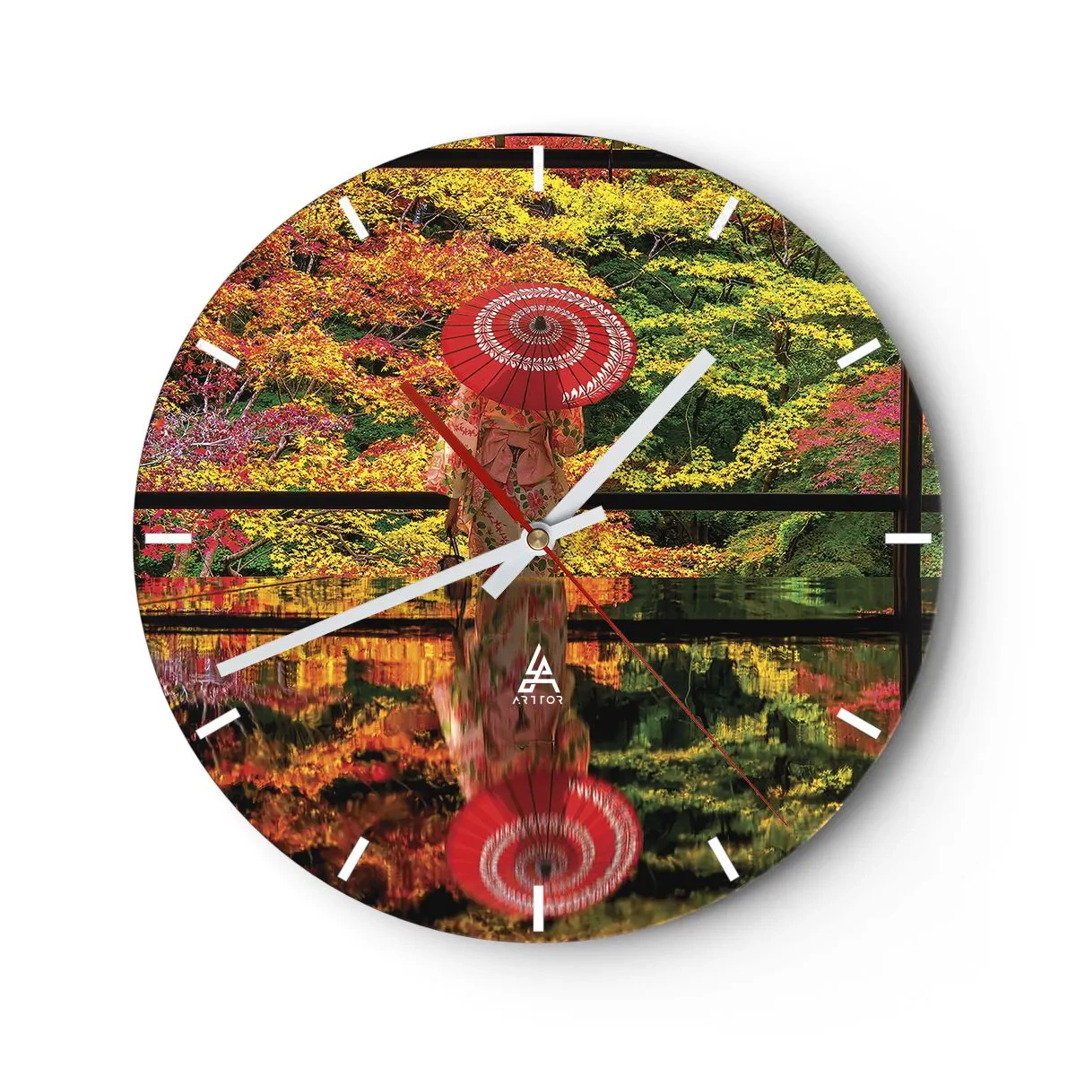 Wall clock - Clock on glass - In a Temple of Nature - 40x40 cm