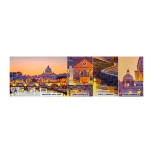 Photo Wallpaper Sample Premium Sand - Twilight over Eternal City - City, Rome, Architecture - 100x30 cm