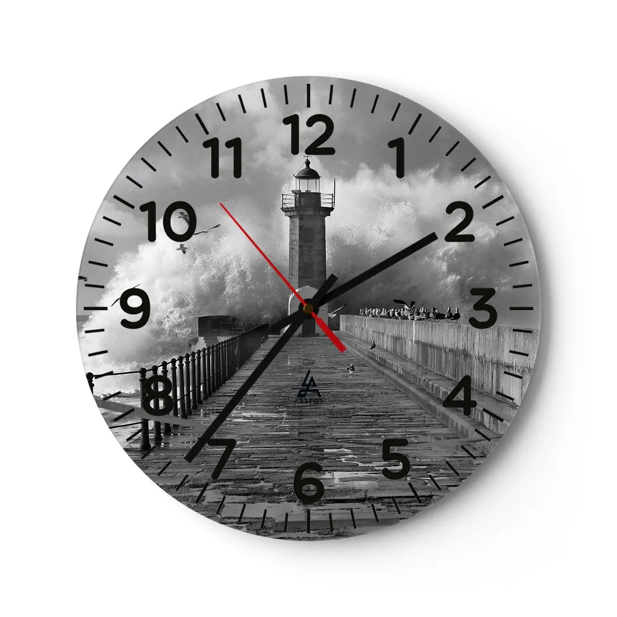 Wall clock - Clock on glass - Fearless - 30x30 cm