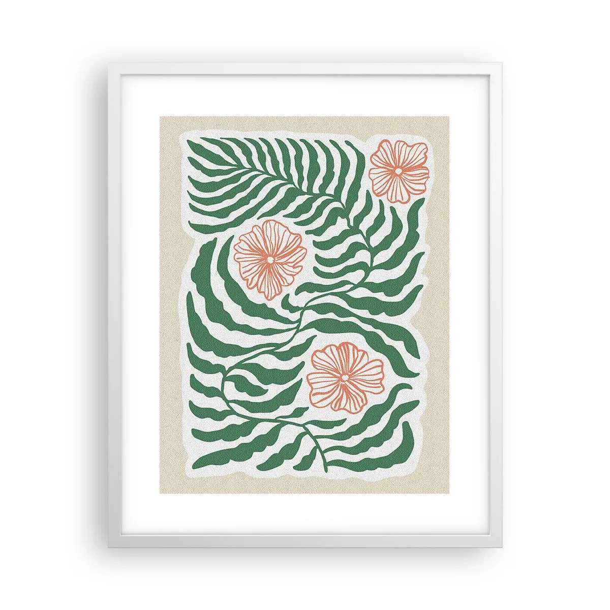 Poster in white frmae - Blossoming in Green - 40x50 cm