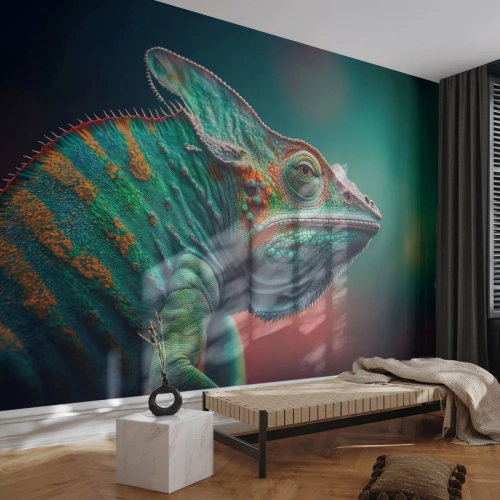Photo Wallpaper Standard Eco - Can You See Me? That's Too Bad... - Chameleon, Animals, Reptile - 500x350 cm