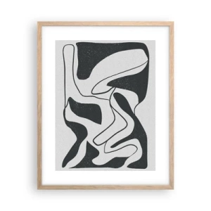 Poster in light oak frame - Abstract Fun in a Maze - 40x50 cm