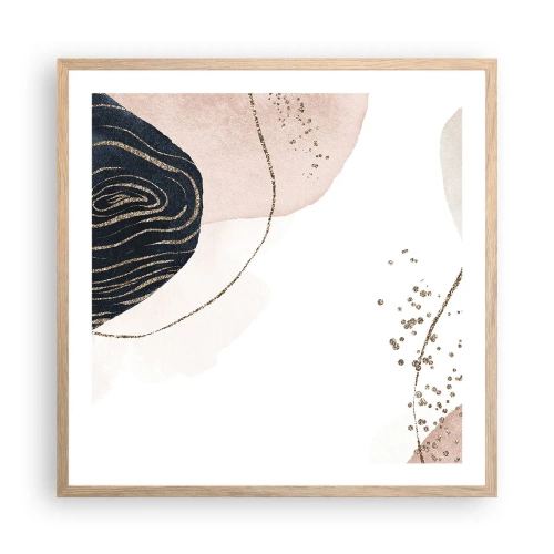 Poster in light oak frame - Everything Flows - 60x60 cm