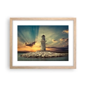 Poster in light oak frame - Light, Hope, Beauty - 40x30 cm