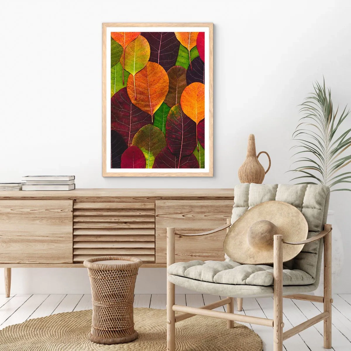 Poster in light oak frame - Autumn Mosaics - 61x91 cm
