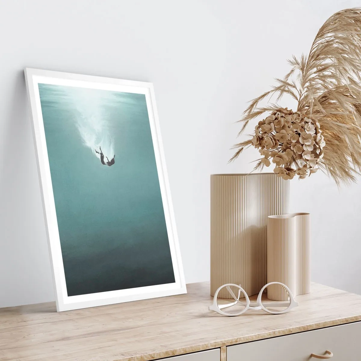 Poster in white frmae - In the Arms of the Ocean - 61x91 cm