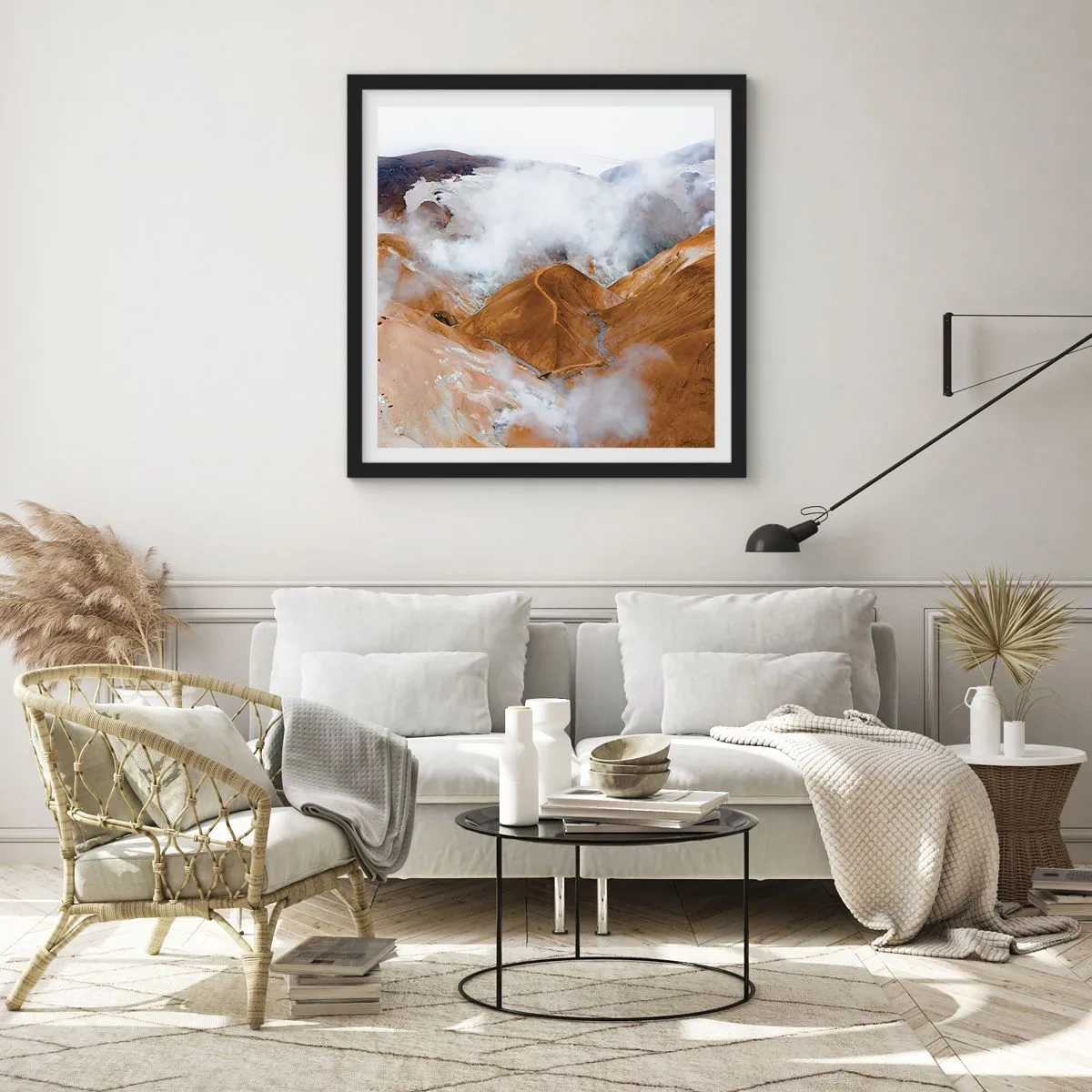 Poster in black frame - Severe Beauty of Iceland - 50x50 cm