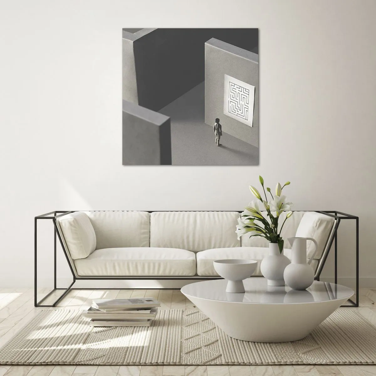 Glass picture - But Where Am I? - 50x50 cm