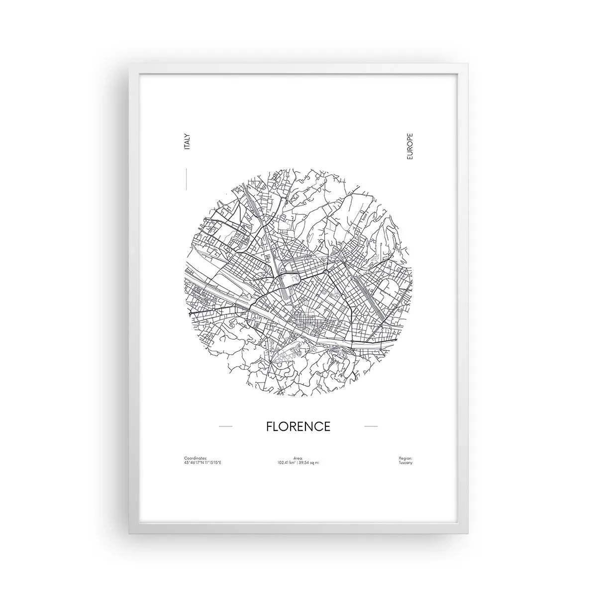 Poster in white frmae - Anatomy of Florence - 50x70 cm