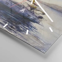 Clock face with lines