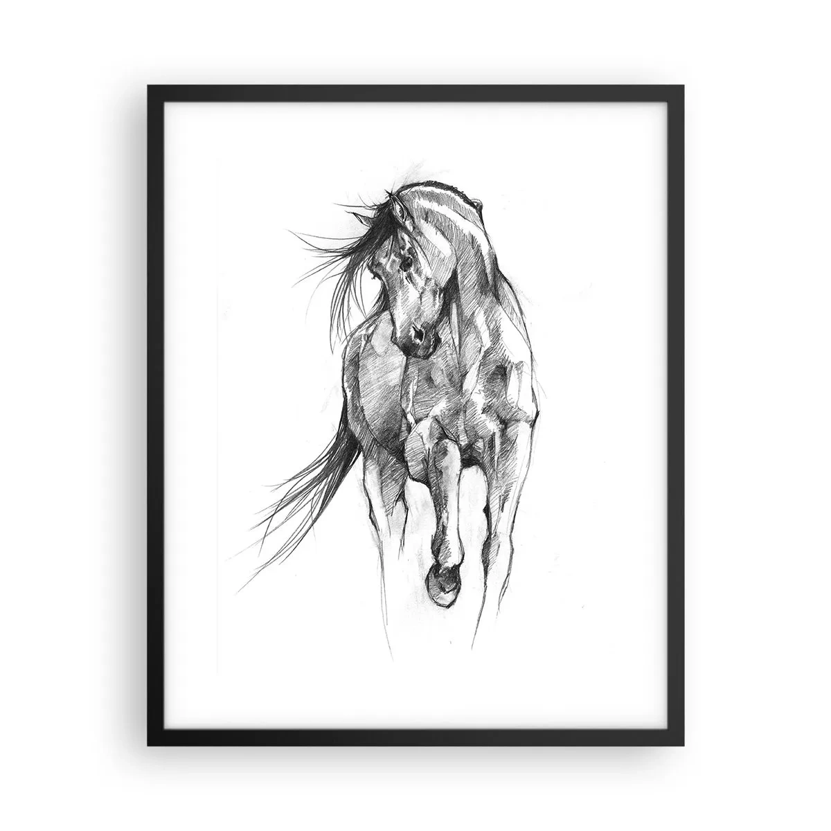 Poster in black frame - In a Graceful Trot - 40x50 cm