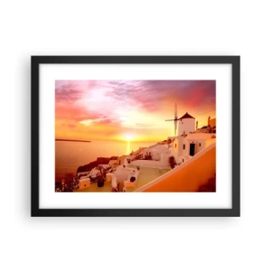 Poster in black frame - Melting in White and Gold - 40x30 cm