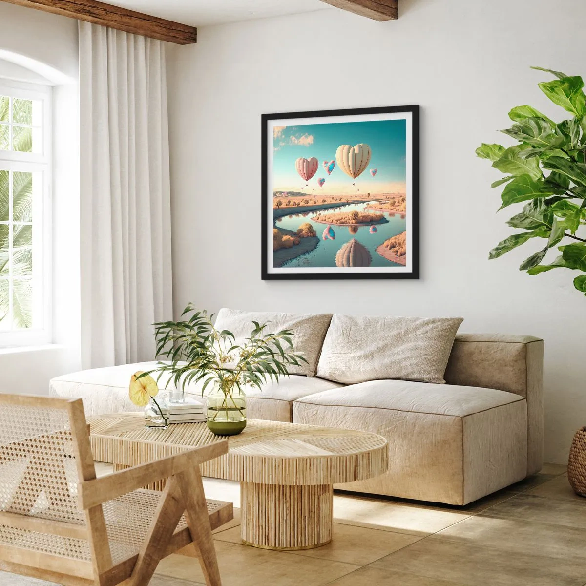 Poster in black frame - Love Lifts You up - 40x40 cm