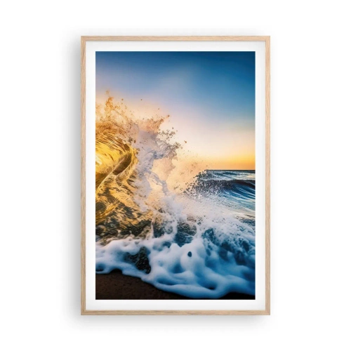 Poster in light oak frame - Playing with Sand - 61x91 cm
