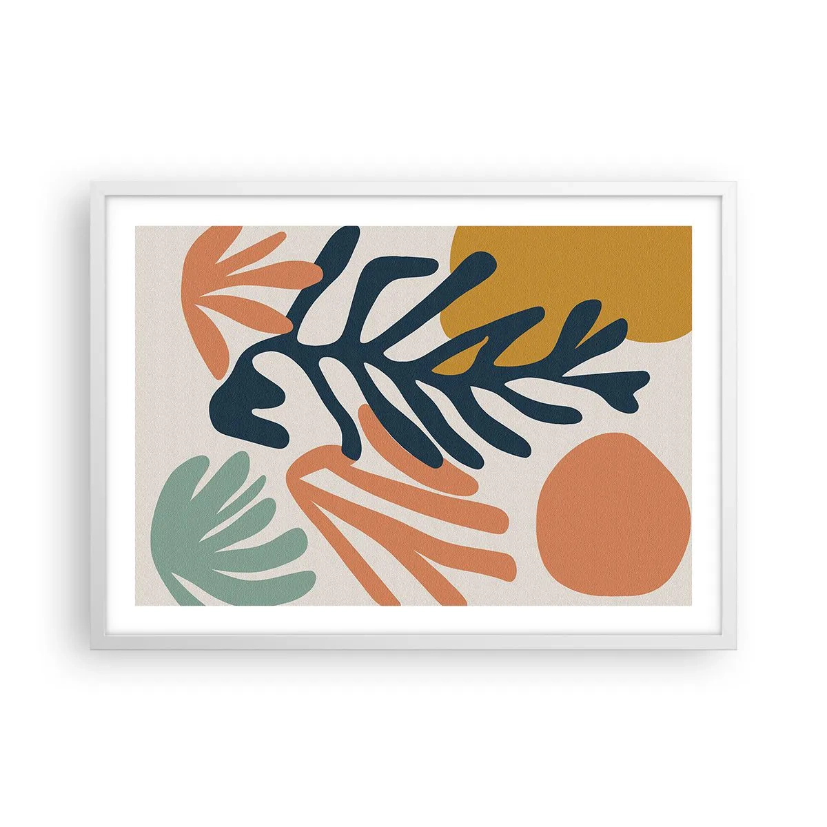 Poster in white frmae - Coral Sea - 70x50 cm