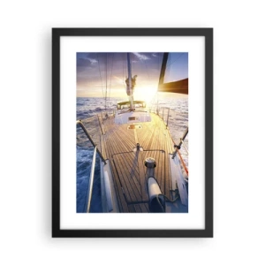 Poster in black frame - Running on Waves - 30x40 cm