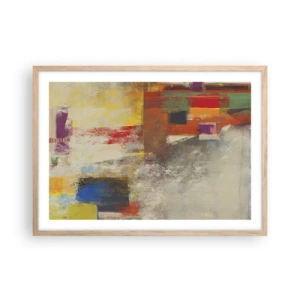 Poster in light oak frame - Geometry of Colours - 70x50 cm