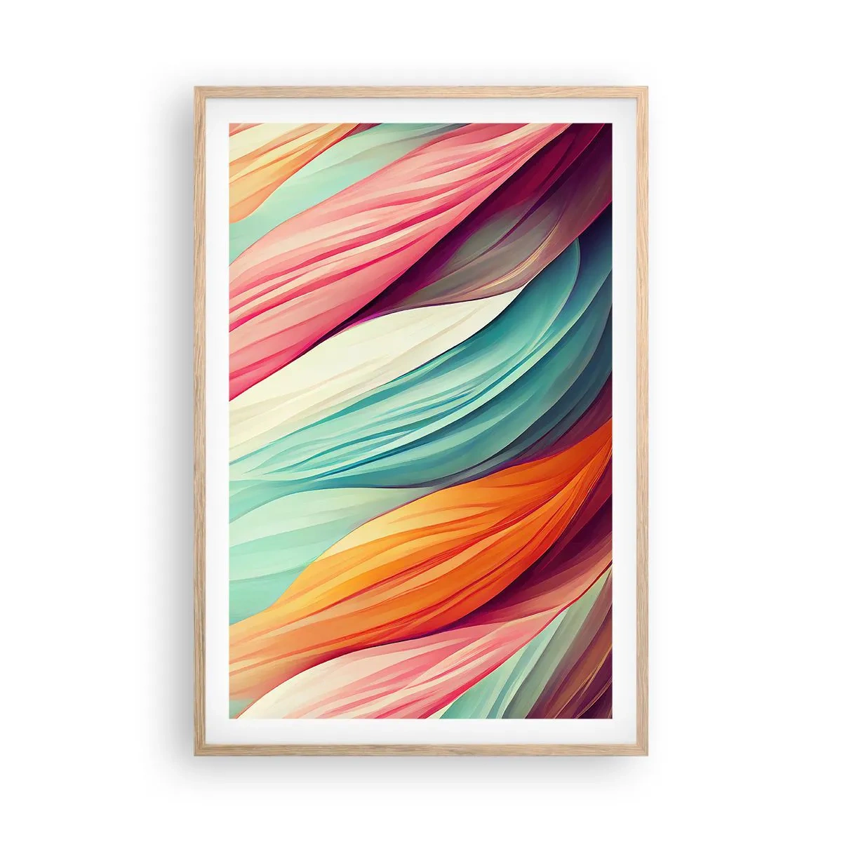 Poster in light oak frame - Rainbow Knot - 61x91 cm