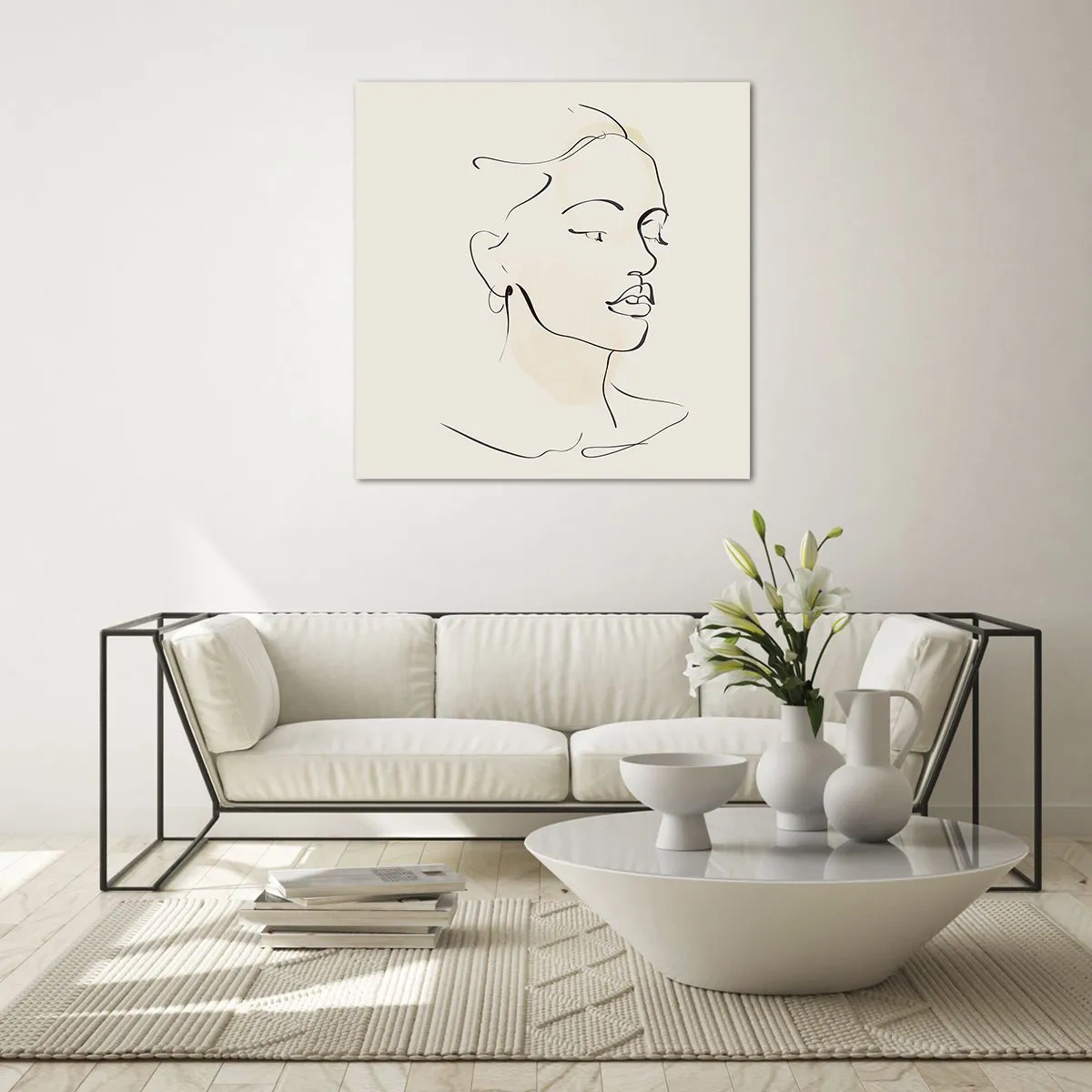 Glass picture - With a Decisive Line - 40x40 cm