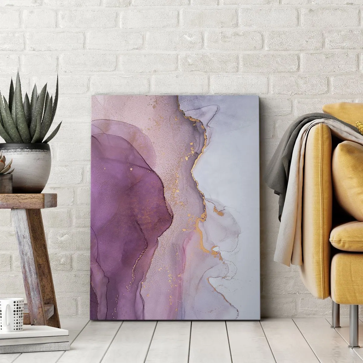 Canvas picture - Waves of Violet and Purple - 45x80 cm