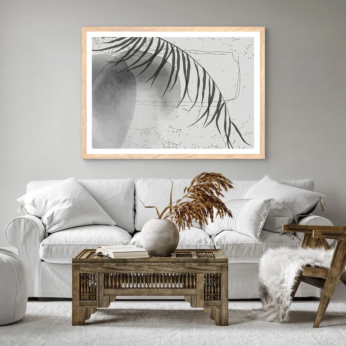 Poster in light oak frame - Subtle Exoticism of Nature - 100x70 cm