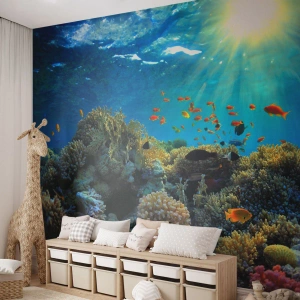 Custom Self-Adhesive Wallpaper Deluxe Sticker - Underwater Treasures - Coral reef, Ocean, Maritime