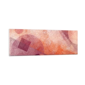 Glass picture - Geometrical Transformation in Pink - 90x30 cm