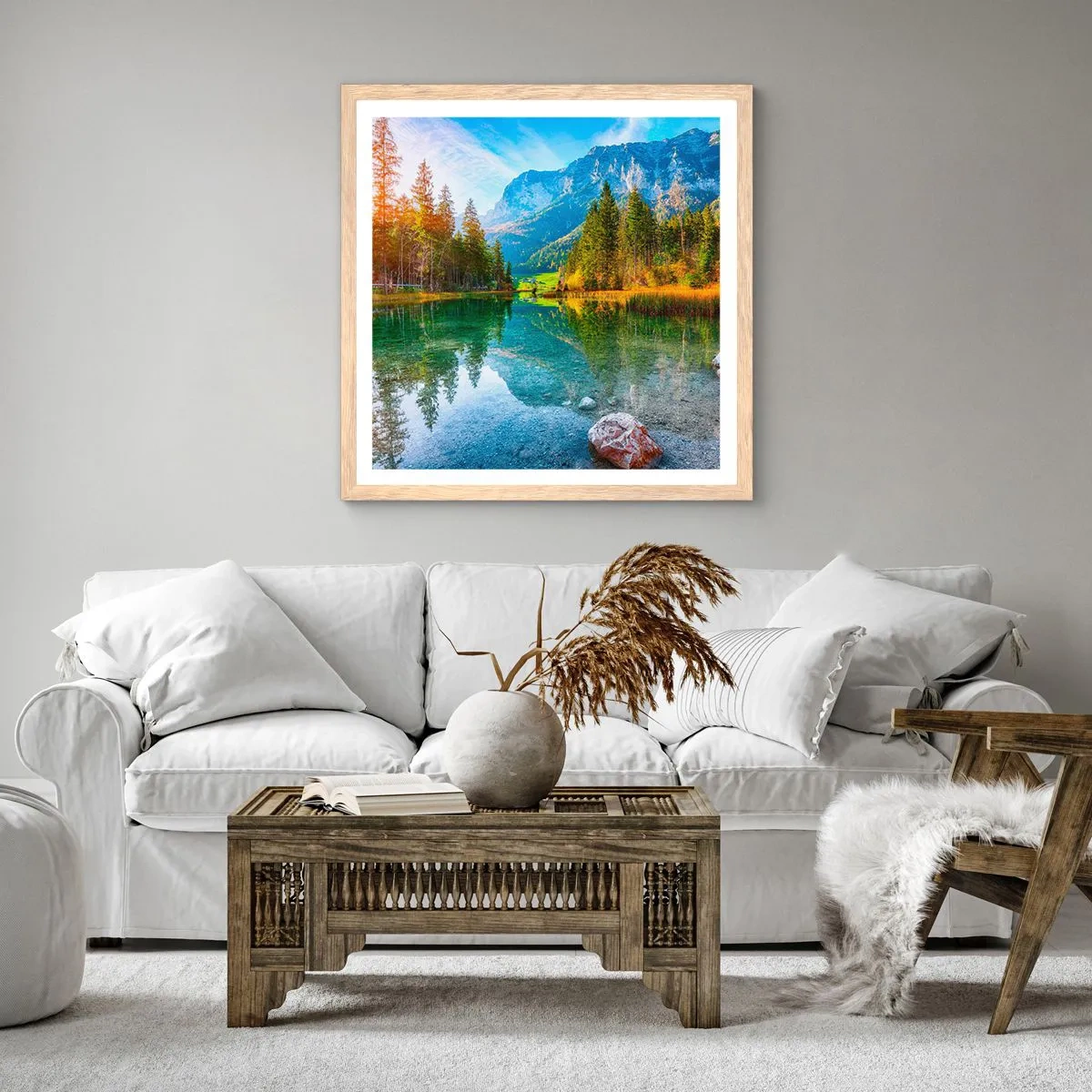 Poster in light oak frame - Mellow Autumn - 30x30 cm