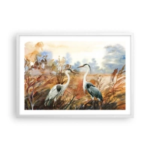 Poster in white frmae - Where to in Autumn? - 70x50 cm
