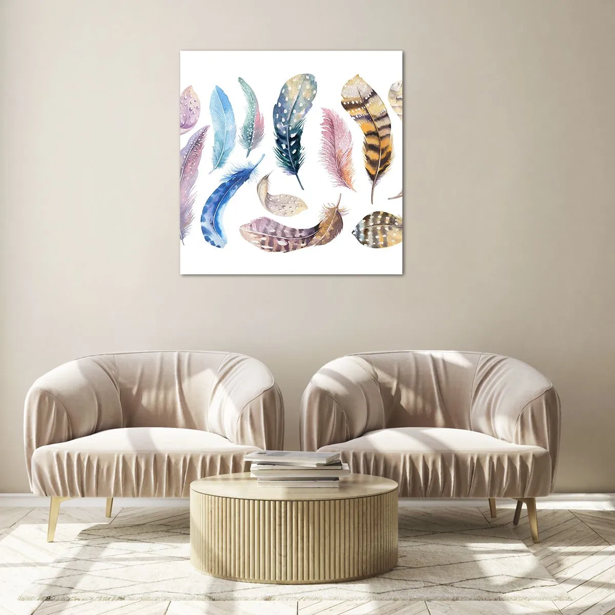 Glass picture - Light As a Feather - 70x70 cm