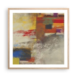 Poster in light oak frame - Geometry of Colours - 60x60 cm