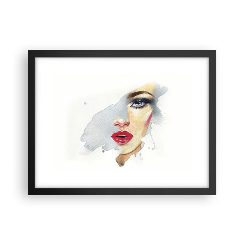 Poster in black frame - Reflection in a Waterdrop - 40x30 cm