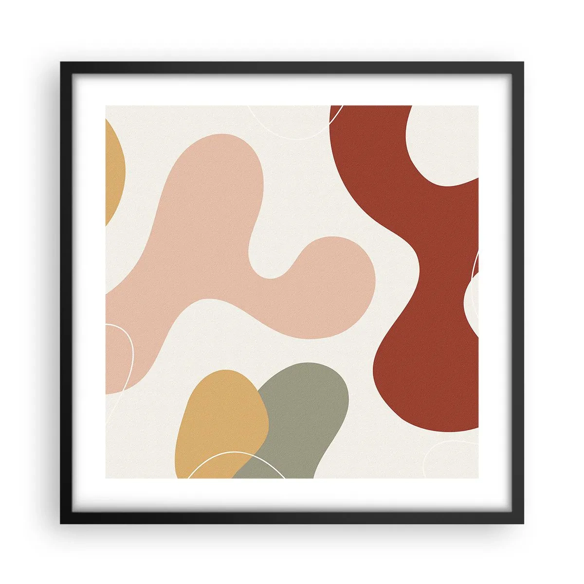 Poster in black frame - Doodles - 50x50 cm