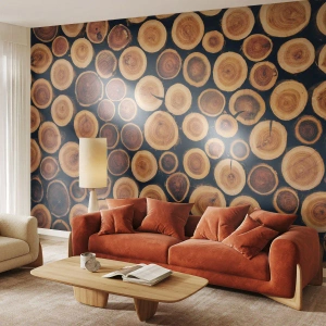 Photo Wallpaper Premium Canvas - How Much Do You Give Me? - Tree trunk, Forest, Piece - 450x315 cm