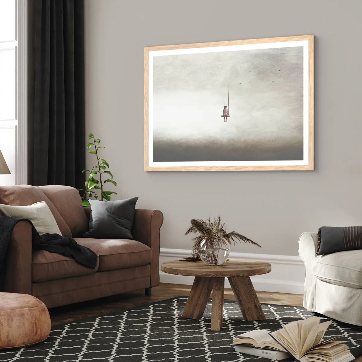 Poster in light oak frame - Child in Us - 100x70 cm