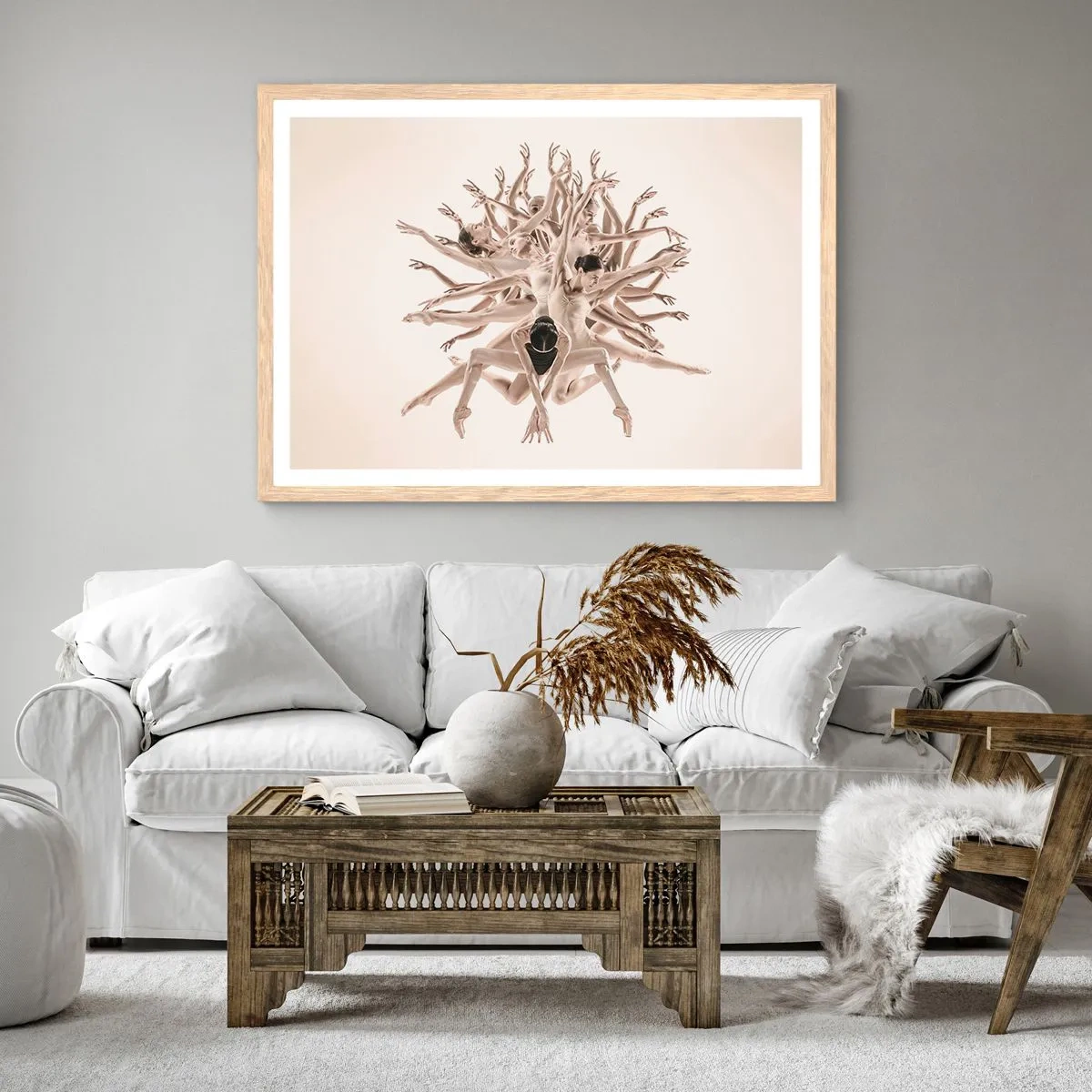 Poster in light oak frame - Dance in Bloom - 70x50 cm