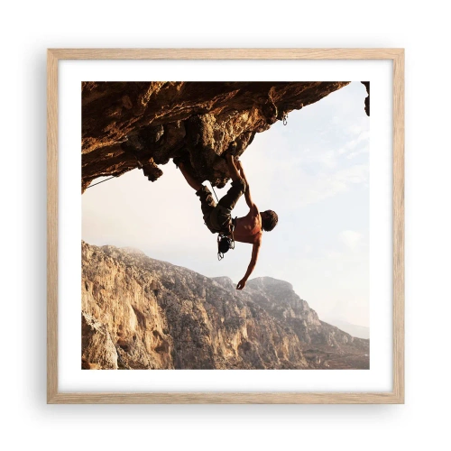 Poster in light oak frame - The Whole World on a Sharp Cliff - 50x50 cm