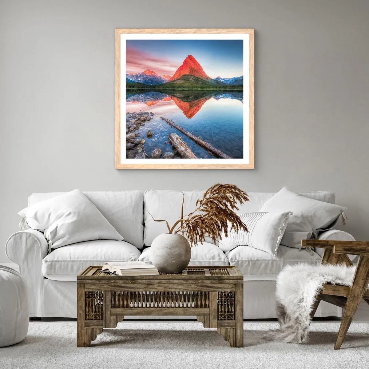 Poster in light oak frame - Heat and Cold - 50x50 cm
