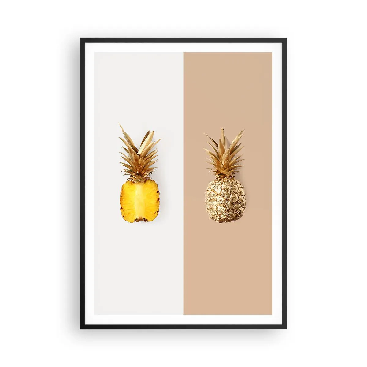 Poster in black frame - Pineapple for Us - 70x100 cm