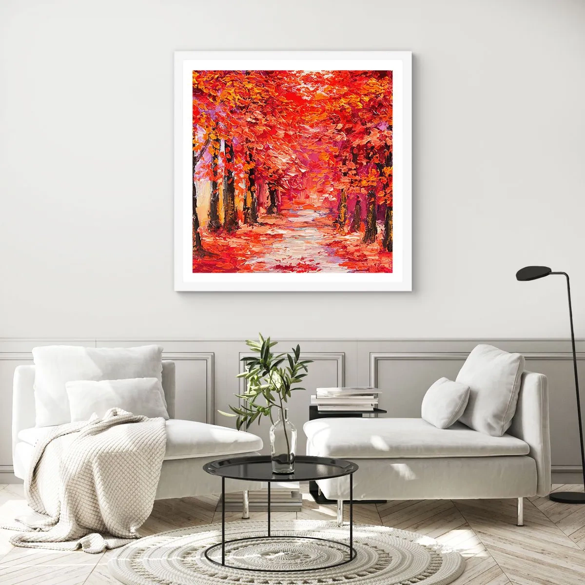 Poster in white frmae - Autumnal Impression - 50x50 cm