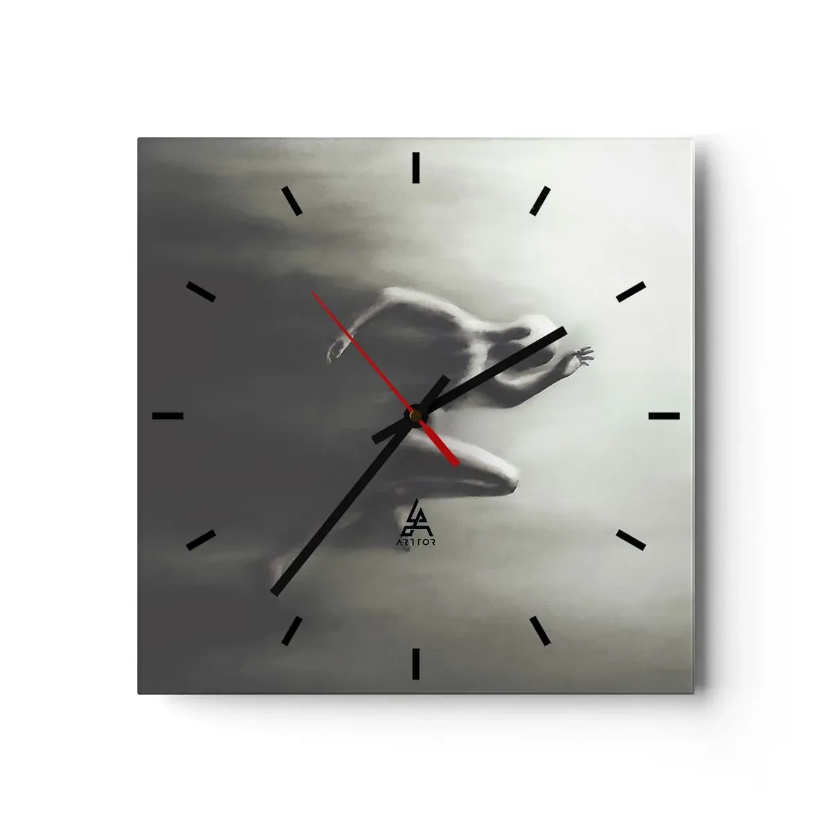 Wall clock - Clock on glass - Unstoppable - 30x30 cm