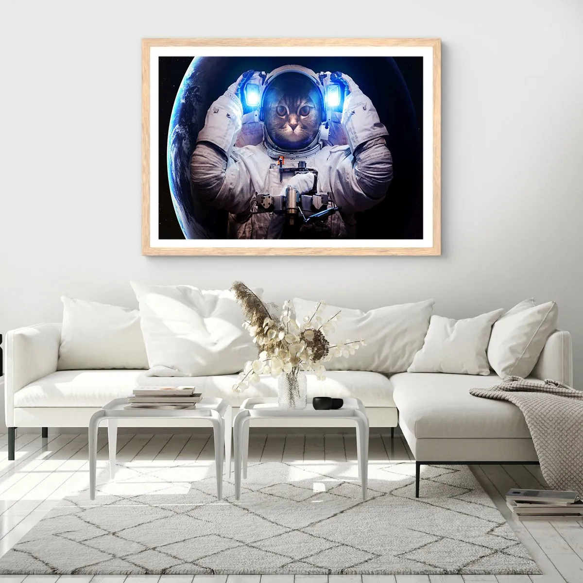 Poster in light oak frame - Houston, You've Got a Problem - 100x70 cm