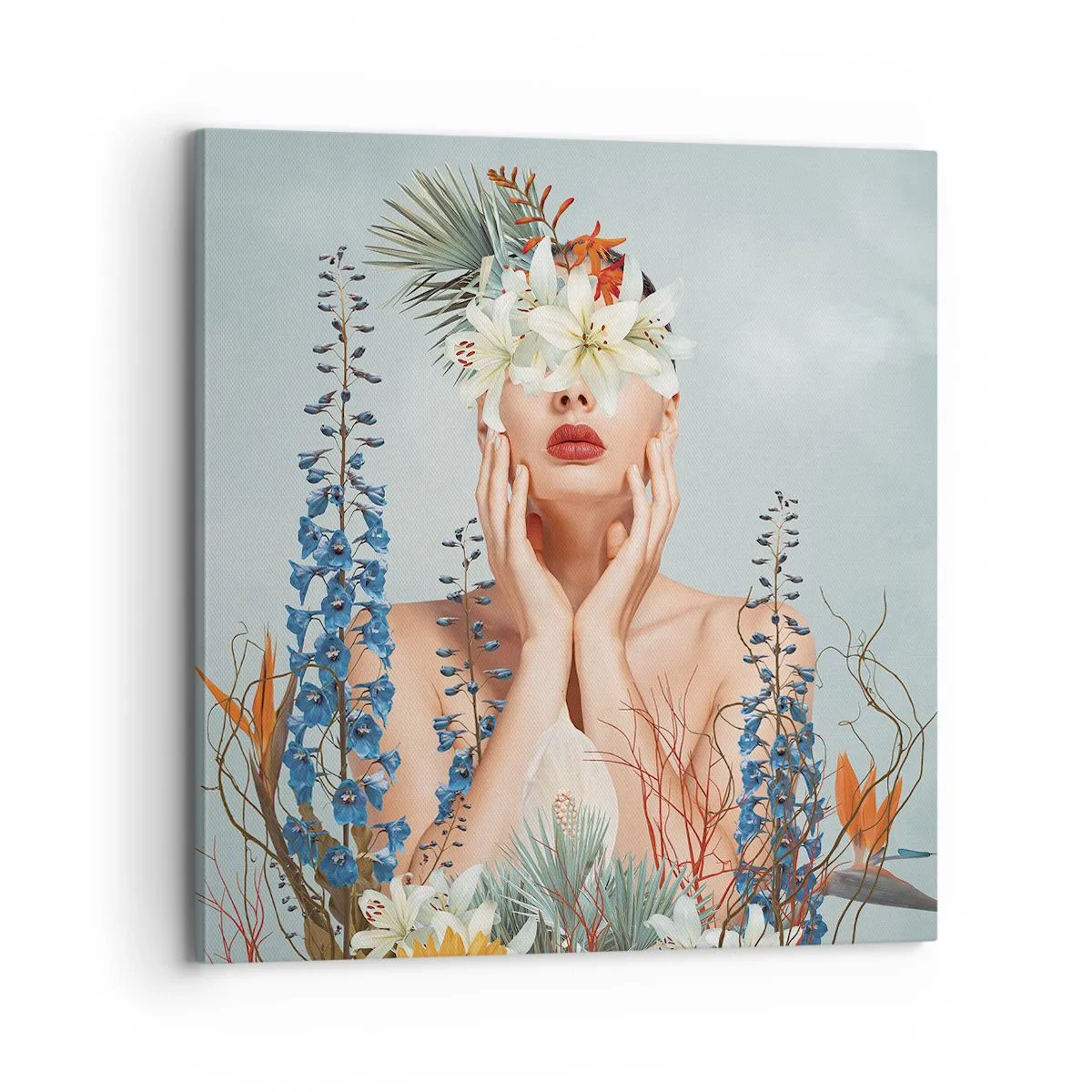 Canvas picture - Woman – Flower - 70x70 cm