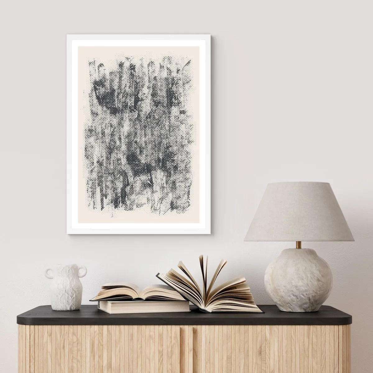 Poster in white frmae - Foggy Composition - 30x40 cm
