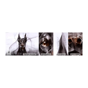 Photo Wallpaper Sample Standard Eco - Born to Nobility - Abstraction, Doberman, Dog - 100x30 cm
