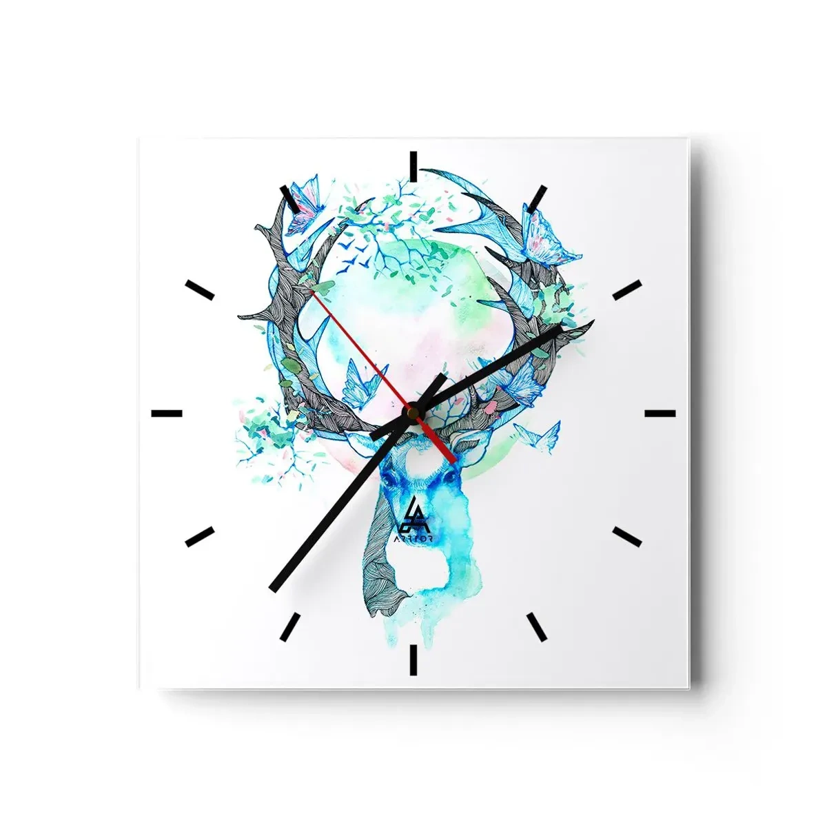 Wall clock - Clock on glass - Power and Gentleness of Nature - 30x30 cm