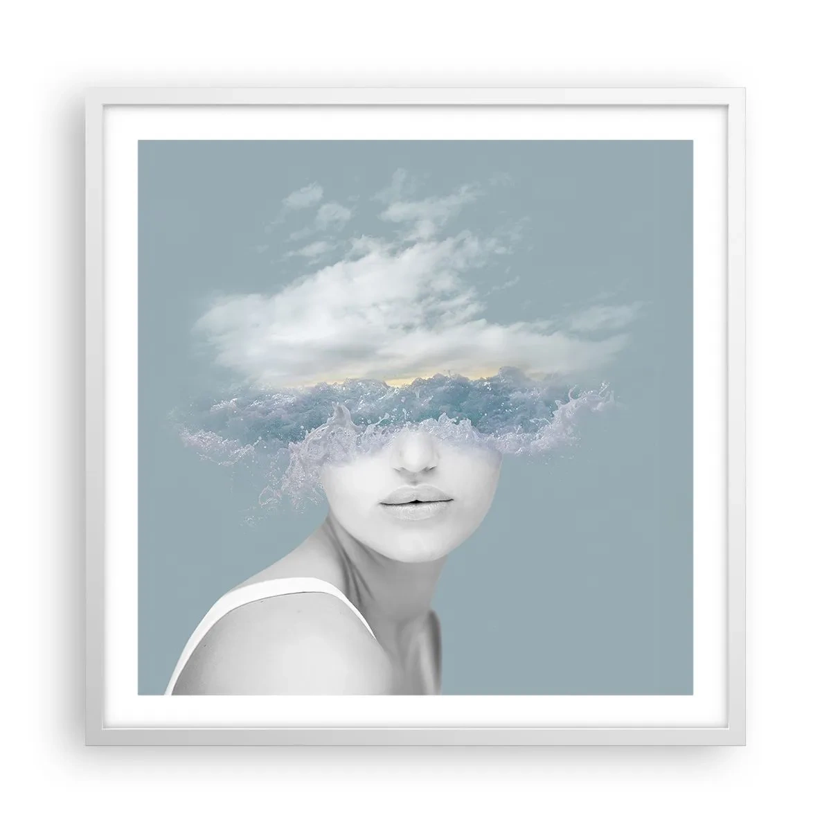 Poster in white frmae - With the Head In the Clouds - 60x60 cm
