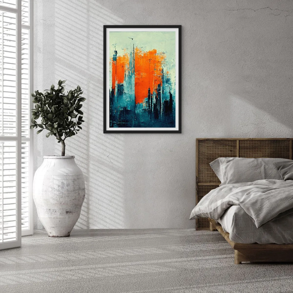 Poster in black frame - Modern Landscape - 40x50 cm
