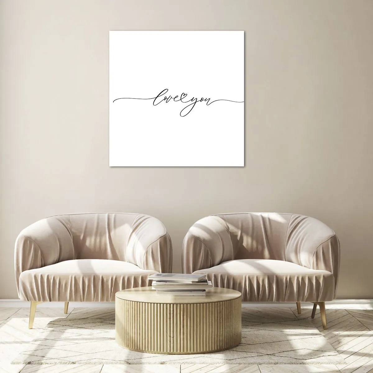 Glass picture - Black on White - 30x30 cm