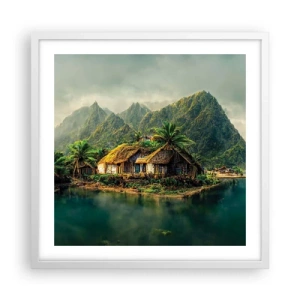 Poster in white frmae - Tropical Paradise - 50x50 cm